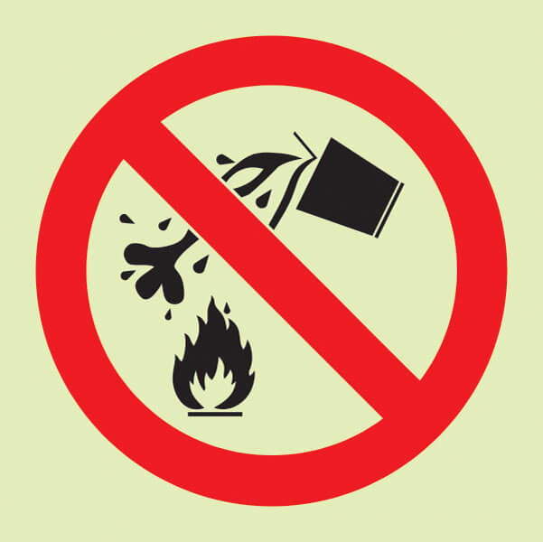 water-prohibited-as-extinguishing